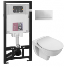 Комплект инсталляции с подвесным унитазом JACOB DELAFON Patio с сиденьем и кнопкой E21740RU-00